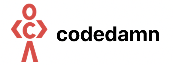 codedamn logo with text